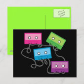 Carte Postale Bandes de cassettes colorées (Devant / Derrière)