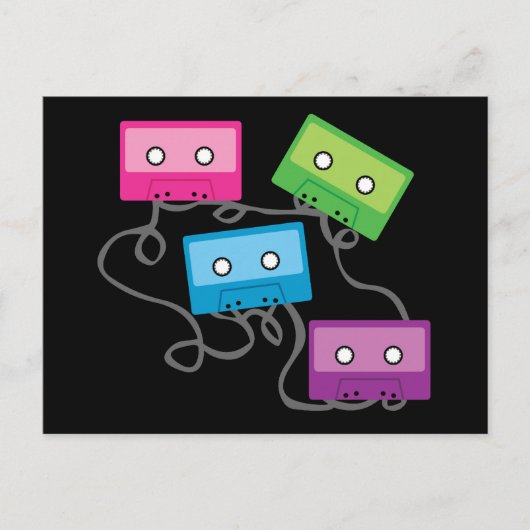 Carte Postale Bandes de cassettes colorées (Devant)