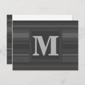 Carte Postale Bandes de charbon de monogramme (Devant / Derrière)