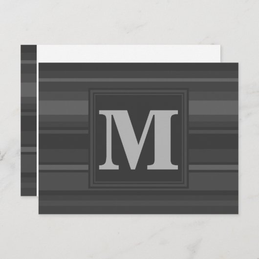 Carte Postale Bandes de charbon de monogramme (Devant / Derrière)