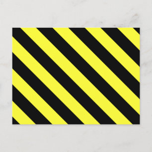 Carte Postale bandes diagonales noir et jaune