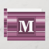 Carte Postale Bandes mauve monogrammes (Devant / Derrière)