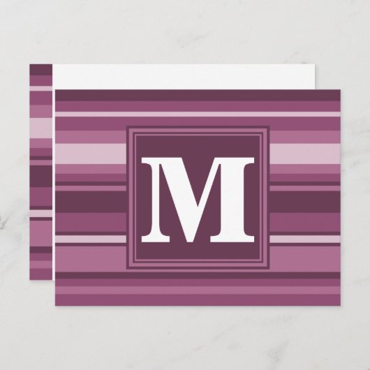 Carte Postale Bandes mauve monogrammes (Devant / Derrière)