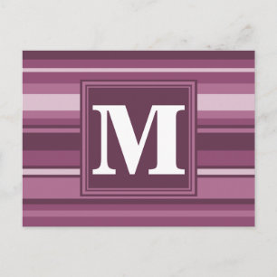 Carte Postale Bandes mauve monogrammes