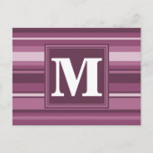 Carte Postale Bandes mauve monogrammes (Devant)