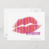 Carte Postale Bandes minces rose (Devant / Derrière)