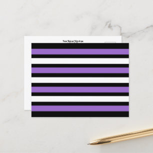 Carte Postale Bandes noires, violettes et blanches