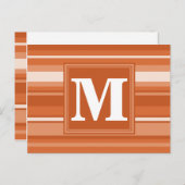 Carte Postale Bandes orange monogrammes (Devant / Derrière)