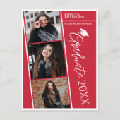 Carte Postale Bandes photos modernes Faire-part de graduation ro (Devant)