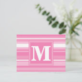 Carte Postale Bandes rose monogramme (Debout devant)