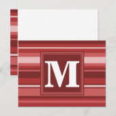 Carte Postale Bandes rouges monogrammes (Devant / Derrière)