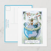 Carte Postale Bandes Vintages de Pâques en Oeuf (Devant / Derrière)