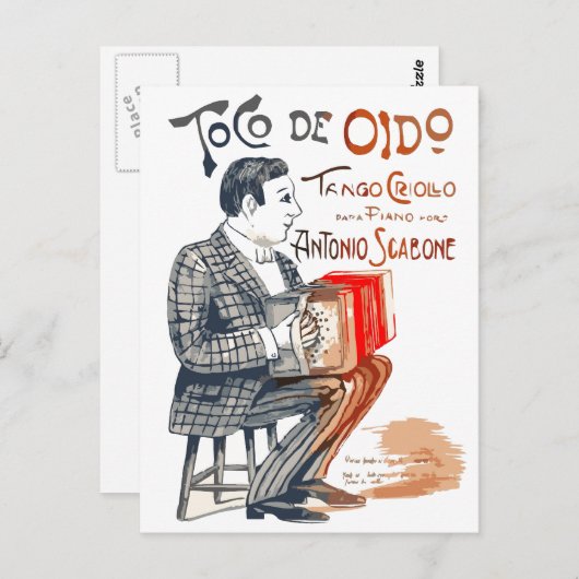 Carte Postale Bandoneon Tango (Devant / Derrière)