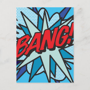 Carte Postale BANG Amusant Art Pop Bande Dessinée Rétro
