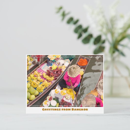 Carte Postale Bangkok Thaïlande Marché flottant moderne (Debout devant)