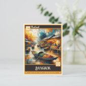 Carte Postale Bangkok, Thaïlande | Peinture Vintage (Debout devant)
