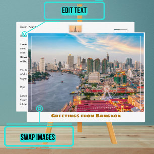 Carte Postale Bangkok Thaïlande River et Skyline Modern