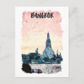 Carte Postale Bangkok Thaïlande Sunset Aquarelle (Devant)