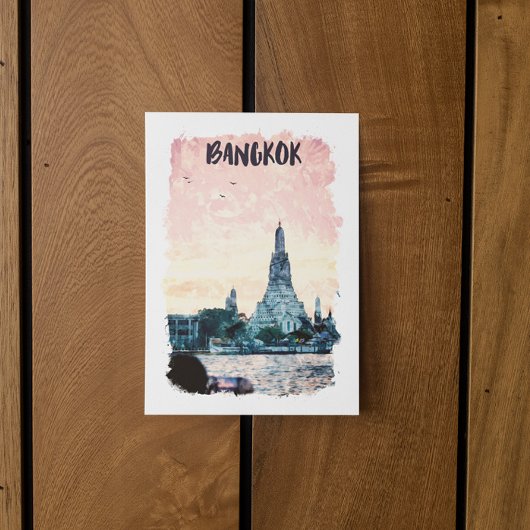 Carte Postale Bangkok Thaïlande Sunset Aquarelle