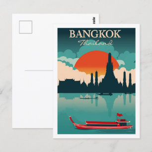 Carte Postale Bangkok Thaïlande Vintage célèbre Travel Place