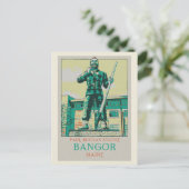 Carte Postale Bangor Maine USA, Paul Bunyan Statue (Debout devant)