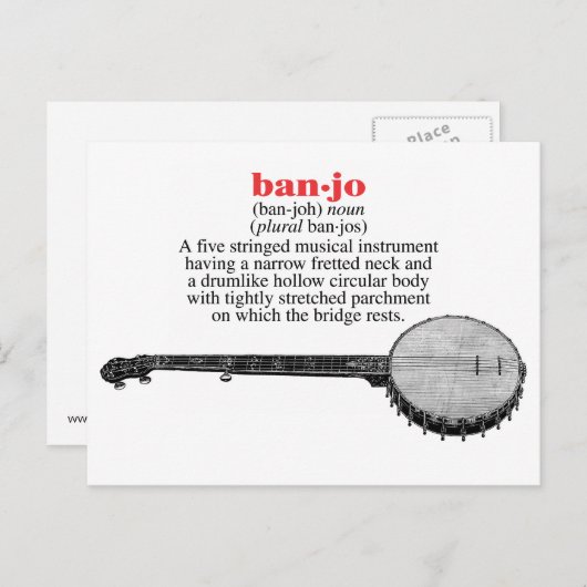 Carte postale Banjo Definition (Devant / Derrière)