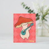 Carte postale Banjo Mushroom personnalisée Toadsto (Debout devant)