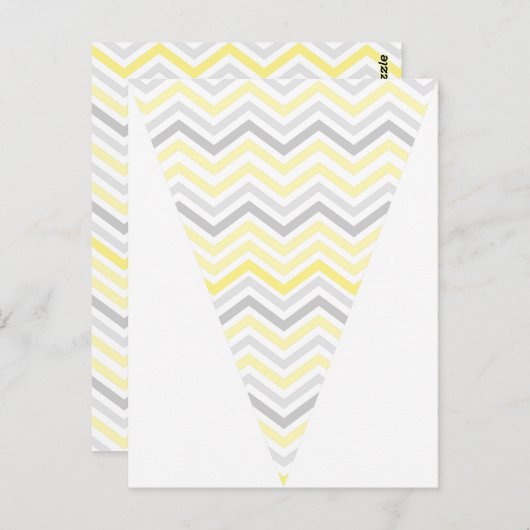 Carte Postale Bannière à bascule Motif Chevron jaune et gris (Devant / Derrière)