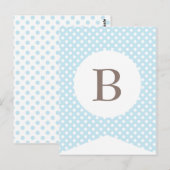 Carte Postale Bannière Bannière Bébé Bébé Bleu Point Bébé (Devant / Derrière)