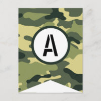 Bannière Camo Vert pièce N'IMPORTE QUELLE LETTRE