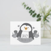 Carte Postale bannière dame de pingouin fou (Debout devant)