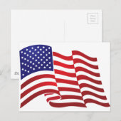 CARTE POSTALE BANNIÈRE D'AMERICAN FLAG ONDULATING (Devant / Derrière)