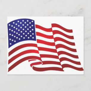 CARTE POSTALE BANNIÈRE D'AMERICAN FLAG ONDULATING