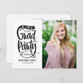 Carte Postale Bannière de la fête Faire-part de graduation Invit (Devant / Derrière)