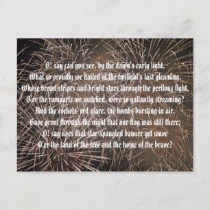 Carte Postale Bannière et feux d'artifice