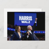 Carte Postale Bannière Kamala Harris Tim Walz (Devant / Derrière)