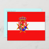 Carte Postale Bannière rouge blanc Grand-Duché de Toscane (Devant / Derrière)