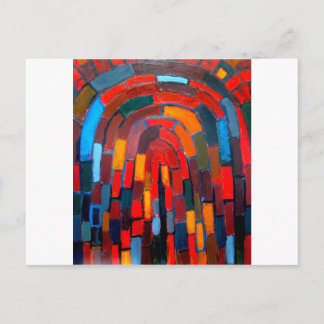 Carte Postale Banque de briques (motif naïf abstrait)