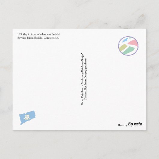 Carte Postale Banque d'épargne du pavillon des États-Unis Connec (Dos)