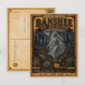 Carte Postale Banshee, Monstre de Cirque Vintage (Devant / Derrière)