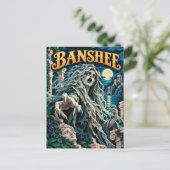 Carte Postale Banshee, monstre en papier découpé (Debout devant)