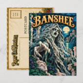 Carte Postale Banshee, monstre en papier découpé (Devant / Derrière)