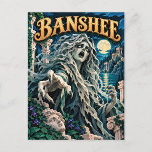 Carte Postale Banshee, monstre en papier découpé