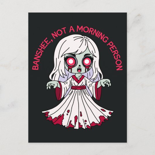 Carte Postale Banshee zombie, pas du matin (Devant)