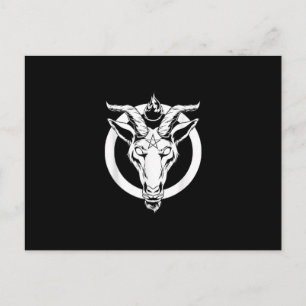 Carte Postale Baphomet chèvre sombre, cadeau satanique Lucifer B