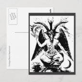 Carte Postale Baphomet noir vintage (Devant / Derrière)