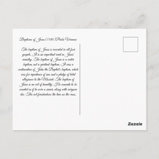 Carte Postale Baptême de Jésus (Dos)