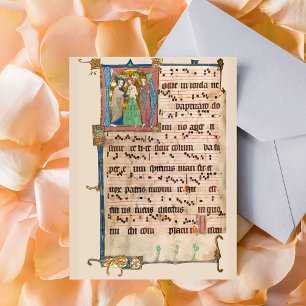 Carte Postale Baptême de Jésus Christ Manuscrit de Chant Médiéva