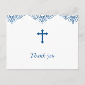 Carte Postale Baptême des garçons bleus/Merci du baptême (Devant)