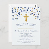 Carte Postale Baptême d'or de bébé (Devant / Derrière)